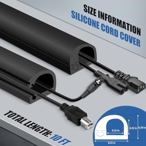 Silicone Cord Covers for Wires on Wall Cord Hider Self-Adhesive - Image 2