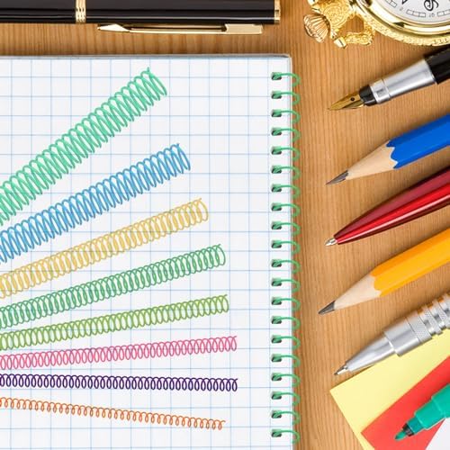 120 Pack Plastic Spiral Binding Coils Binder Binding Spirals Rings Multi Size Spiral Binding Wire Combs Spines Coils, 4:1 Pitch, 1/4 5/16 3/8 1/2 9/16 5/8 3/4 7/8 Inch (Colorful) - Image 4