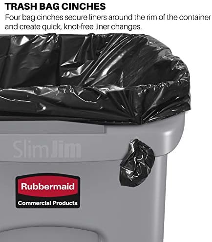 Rubbermaid Commercial Products Slim Jim Trash/Garbage Can with Venting Channels, 23-Gallon, Blue, for Kitchen/Office/Workspace, Pack of 4 - Image 3