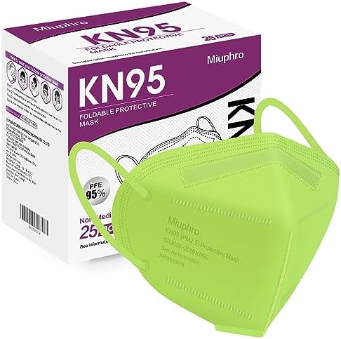Miuphro KN95 Face Mask 25 Pack, 5-Layers Breathable KN95 Masks by Miuphro