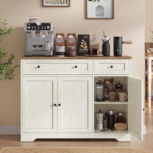 VASAGLE Buffet Cabinet, Sideboard, 3 Doors, 42.1 x 15.8 x 31.8 Inches by VASAGLEbySONGMICSHOME