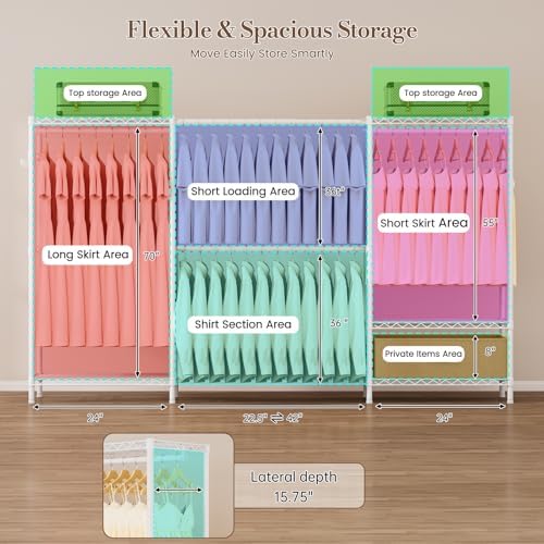 Golpart Heavy Duty Clothing Rack with Adjustable Shelves Clothes Wardrobe - Image 6