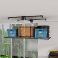 Montary 4x8 FT Overhead Garage Storage Rack for 10-12 FT Ceiling, Adjustable Ceiling Lifting Storage Rack with Safety Lock, 325LBS Capacity All-Steel Construction Heavy-Duty Garage Organizer Rack by Montary