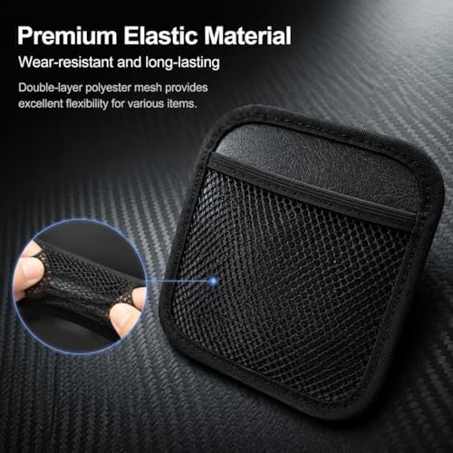 2 PCS Car Seat Sticky Net Mesh Pocket, Elastic Mesh Net Car Seat Back Pocket Storage Bag, Vehicle Clutter Scattered Organizer, Universal for Most Cars (1 Large+1 Small) - Image 5
