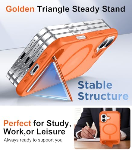 Temdan Magnetic Compatible with iPhone 16 Case, [Built-in Invisible Kickstand][Compatible with MagSafe][Military Grade Shockproof] Slim Translucent Matte Phone Case for iPhone 16 6.1" - Image 4