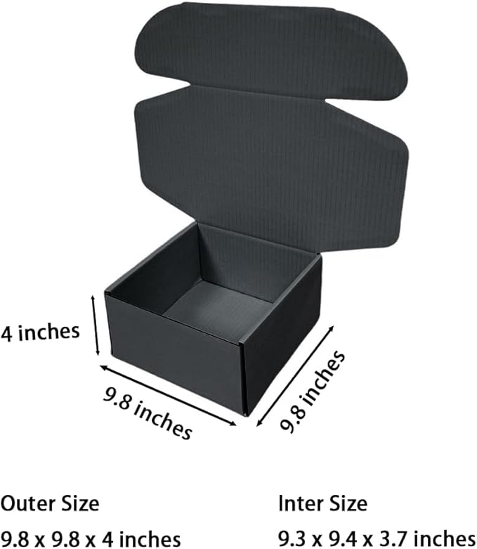 10 Pcs 9.8 x 9.8 x 4 inches Large Size Corrugated Cardboard Gift Boxes - Image 2
