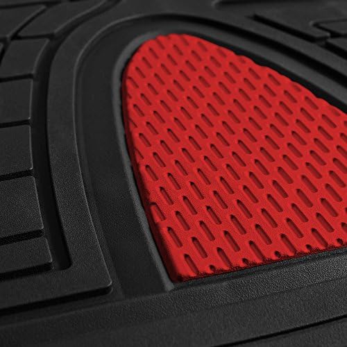 FH Group Premium Liners Tall Channel Trimmable All Weather Rubber Full Set Car Floor Mats (Red) w. Trimmable All-Season Cargo Liner (Black) - Universal Fit for Cars Trucks and SUVs - Image 4