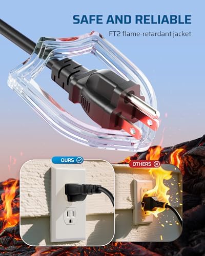 DEWENWILS 25FT Outdoor Extension Cord, Evenly Spaced 3 Outlets Plugs - Image 6