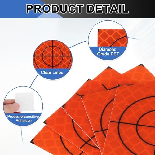 PATIKIL Survey Reflector Target Self-Adhesive Reflective Sheet Target Mark Tape, Suit for Ship Inspection - Image 3