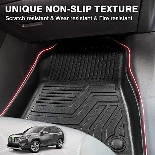 Powerty Floor Mats for 2019-2024 2025 Toyota RAV4 Accessories All Weather Floor Liner 3D TPO 1st & 2nd Row Floor Mat Heavy-Duty Floor Liners(FIT All Models) - Image 4