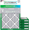 Filterbuy 12x16x2 Air Filter MERV 8 Dust & Allergy Defense (5-Pack) by Filterbuy