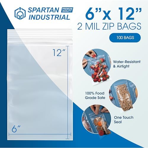 6" X 12" Long Zip Bags (100 Count) - 2 Mil Clear Reclosable - Image 2