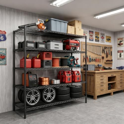 Garvee 5-Tier 3250LBS Metal Shelving Unit, 55" W Adjustable Storage Shelves - Image 2