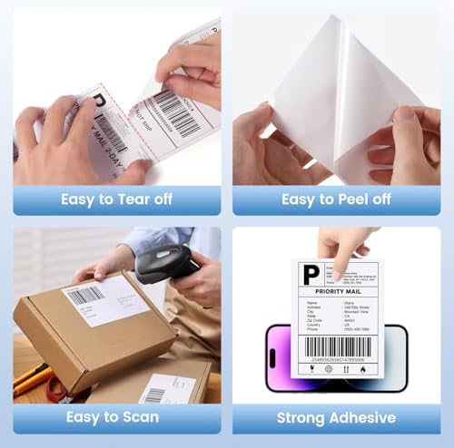 Phomemo 3x2 Thermal Labels for Shipping Label Printer 1240/Roll Waterproof - Image 3