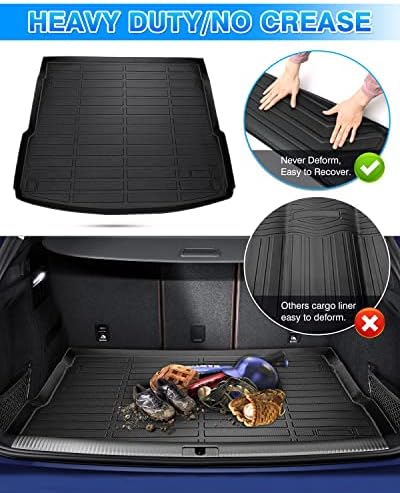 Cartist Cargo Liner Compatible with 2018-2023 2024 2025 Audi Q5 / SQ5 (No Hybrid Models) All Weather Trunk Mat High Side Waterproof Black TPE - Image 5