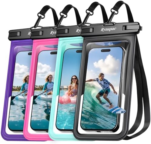 Rynapac Waterproof Phone Pouch 4 Pack, Waterproof Phone Case, [Up to 8.5''] by Rynapac