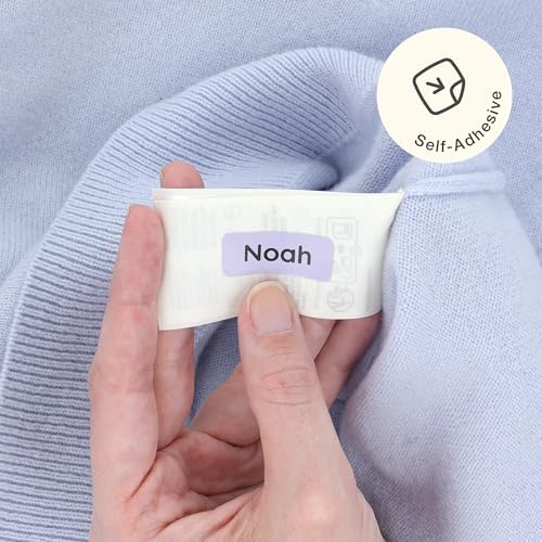 TeddyLabels - Clothing Labels for Nursing Home (120) – Self-Adhesive Name Tags for Clothes and Personal Items. Personalized Labels for Daycare, Nursing Homes, and Laundry Use - Light Purple - Image 2