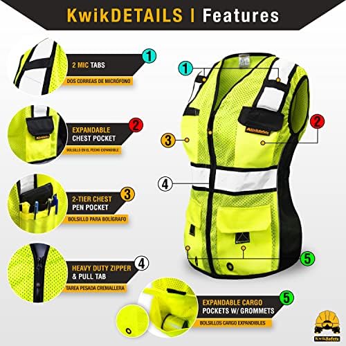 KwikSafety RoadBOSS Econ & Premium Safety Vest for Women Class 2 ANSI OSHA - Image 4