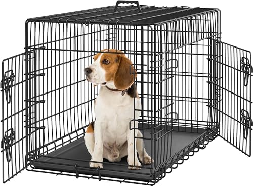 Yaheetech 36in Double Door Metal Dog Crate w/Divider for Puppy Indoor Use by Yaheetech
