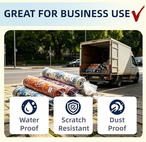 Heavy Duty Plastic Carpet Storage Bag, 92 x 20 Inch Rug Shipping Bag - Image 6
