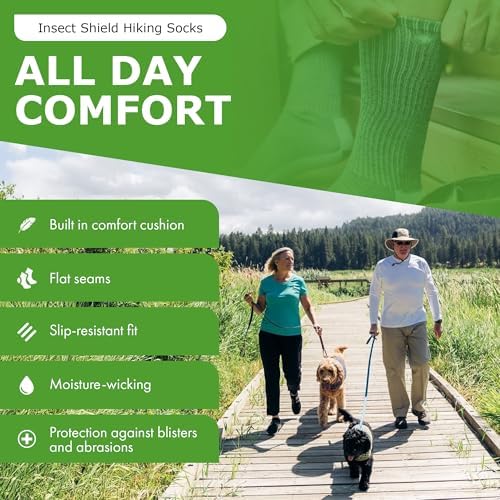 Insect Shield Heavyweight Hiking Walking Socks, Stretchy and Comfortable Crew Socks with Padding and Tick Protection - Image 4