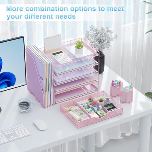 gianotter 5-Tier Desk Organizer with Drawers and File Holders - Image 4
