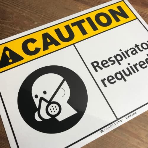 TRADESAFE Caution Respirator Required Sign, Aluminum PPE Safety Signs - Image 4