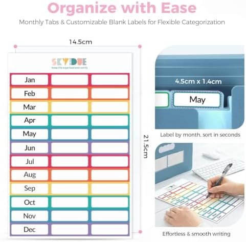 SKYDUE Accordion File Organizer, Expanding File Folder with 13 Pockets, Portable Document Paper Bill Receipt Organizer, Home School Office Supplies, Letter A4 Size Haze Blue - Image 5