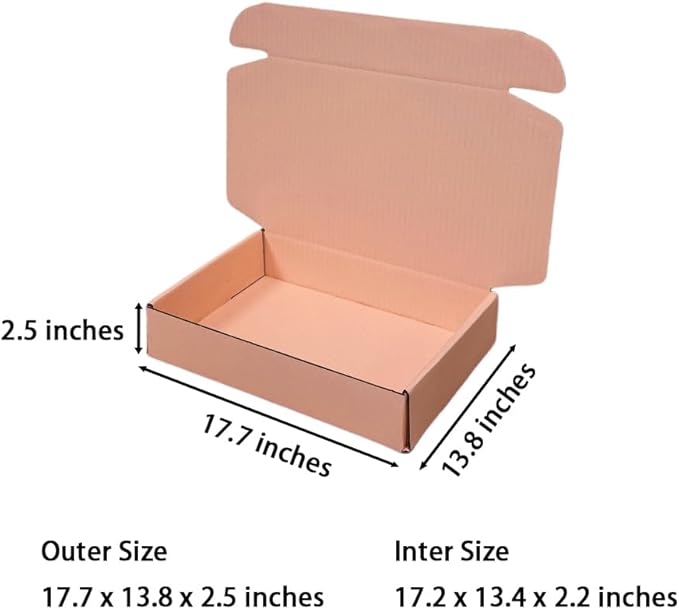 20 Pcs 17.7 x 13.8 x 2.5 inches X-Large Size Corrugated Cardboard Gift Boxes - Image 2