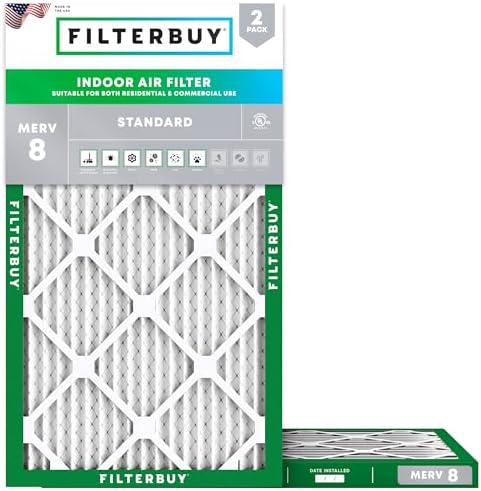 Filterbuy 15x30x1 Air Filter MERV 8 Dust & Allergy Defense (2-Pack) by Filterbuy
