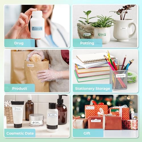 NELKO P21 Genuine Adhesive Pattern with Border Label Paper, 14x40mm, 3 Roll - Image 5