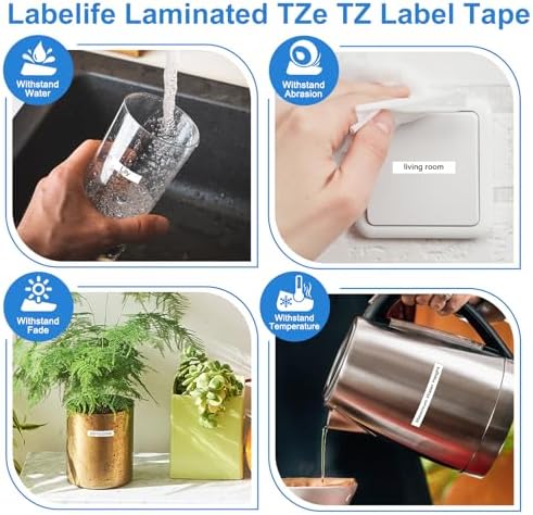Replacement for Brother TZe-211 TZe211 6mm 0.23'' P Touch Label Maker Tape - Image 5