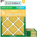 Filterbuy 17x22x1 Air Filter MERV 11 Pet & Allergy Defense (4-Pack) by Filterbuy