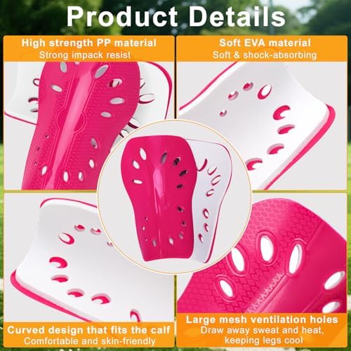 2 Pairs Shin Guards Soccer for Kids,Shin Pads Extra Lightweight Breathable Slide in Shin Guard for Football Training Match Outdoor Activities Protective Slip-in Shin Guards for Boys Girls - Image 3