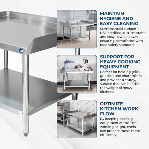 30" Deep x 30" Long Stainless Steel Equipment Stand with Undershelf - Express KitchQuip NSF Certified 18 Gauge Grill & Appliance Stand for Commercial Kitchens - Image 6