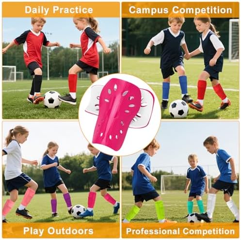 2 Pairs Shin Guards Soccer for Kids,Shin Pads Extra Lightweight Breathable Slide in Shin Guard for Football Training Match Outdoor Activities Protective Slip-in Shin Guards for Boys Girls - Image 6