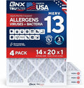BNX TruFilter 14x20x1 Air Filter MERV 13 AC Filter, HVAC Furnace Filter, 6 Pack (ACTUAL SIZE 13.68"x19.68"x0.75") Allergies, Dust, Pet Dander & Smoke - MADE IN USA - MPR1500 / FPR 10 by BNX