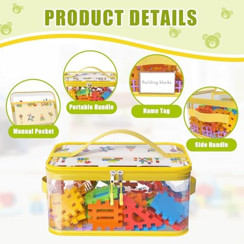 8 Pcs Large Clear Toy Storage Bags with Labels, Handles, Zippers XXL - Image 3