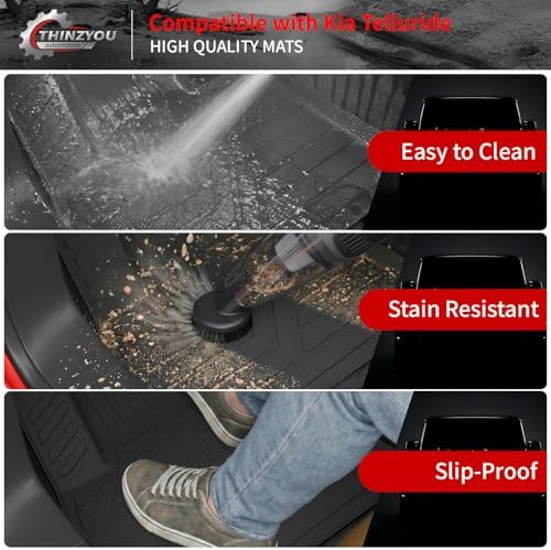 Floor Mats for 2020-2025 Kia Telluride 7&8 Seats (NOT for 2027) - Image 4