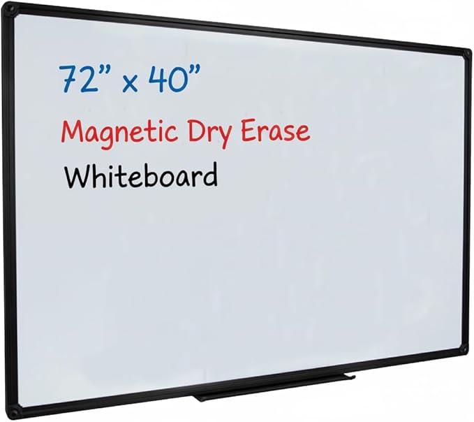 72" x 40" Inch Extra Large Magnetic Whiteboard, Premium by DexBoard