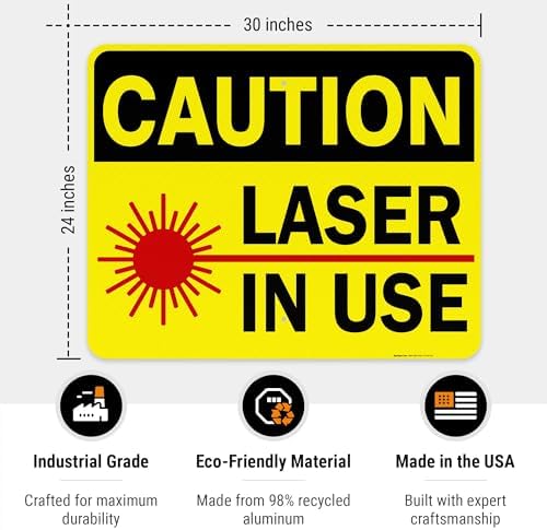 Laser in Use Sign, Caution Sign, - Image 3