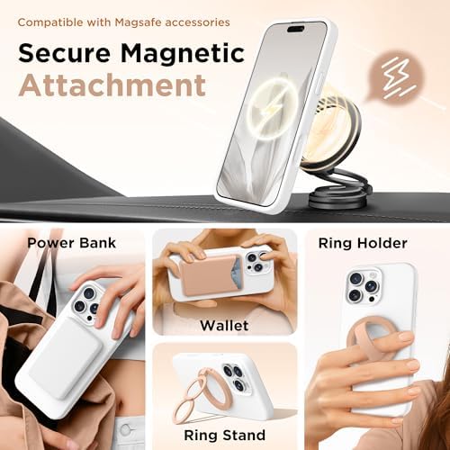 GolbinBox Magnetic for iPhone 16 Pro Case, Silicone Cover, White - Image 4