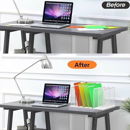 Kuntine.B 7-SectionUpright Desk File Organizer White 2 Pack - Image 3