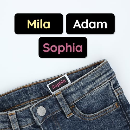 TeddyLabels - Clothing Labels for Nursing Home (60) – Self-Adhesive Name Tags for Clothes and Personal Items. Personalized Labels for Daycare, Nursing Homes, and Laundry Use - Black by Teddylabels