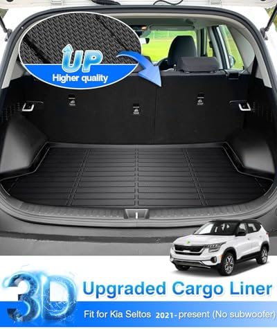 Cartist Cargo Liner Custom Fit for Kia Seltos 2021-2024 2025 2026 in Upper Position(Fits Without Subwoofer)(No SX Turbo Models) All Weather Trunk Floor Mat TPE Waterproof - Image 2