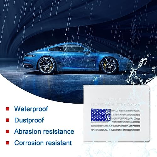 Ziciner Car Registration Insurance Holder, 2Pack Essential Auto Card Document Glove Box Organizer with Touch Fastener, Vehicle Interior Accessories Perfect for Most Car, Truck, SUV (White/Blue Flag) - Image 4