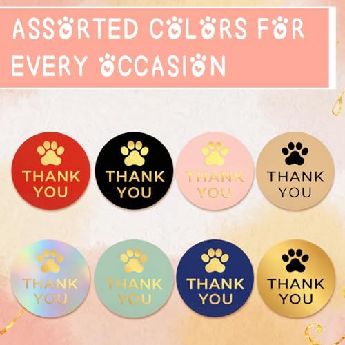 500 Pcs Thank You Dog Stickers Dog Paw Print Thank You Stickers for Shipping Mailers, Bags, Boxes, Tags, Greeting Cards, Present for Sealing and Decoration(Pink) - Image 5