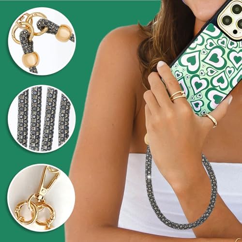 Crystal Phone Strap Crossbody and Wrist Lanyard, Anti Theft Layered & Wrist Strap Cell Phone Neck for Women - Image 6