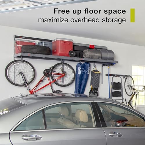 Rubbermaid FastTrack Overhead Garage Storage System Double Platform, Garage Organization Storage Cabinets, Garage Cabinet, Garage Wall Organizer, 3FT x 8FT - Image 2