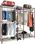 XIOFIO 6 Tiers Heavy Duty Garment Rack,Clothing Storage Organizer, Metal Clothing Rack,Clothing Rack with Hanging Rod,Adjustable Shelf and Fixed Baskets,60.7"L x 15.7"W x 70.5"H Max Load 720LBS,Bronze by XIOFIO